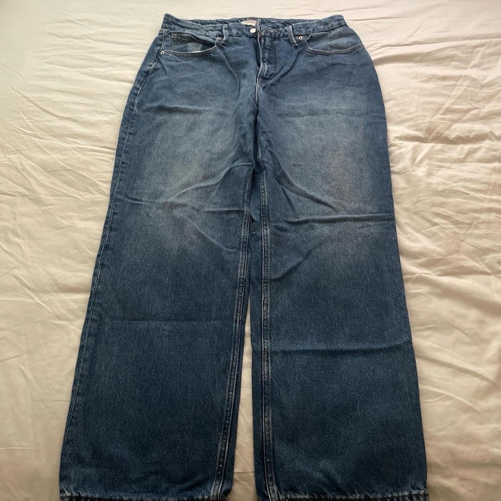 Good American jeans Wide Leg Dark Blue Denim Jeans